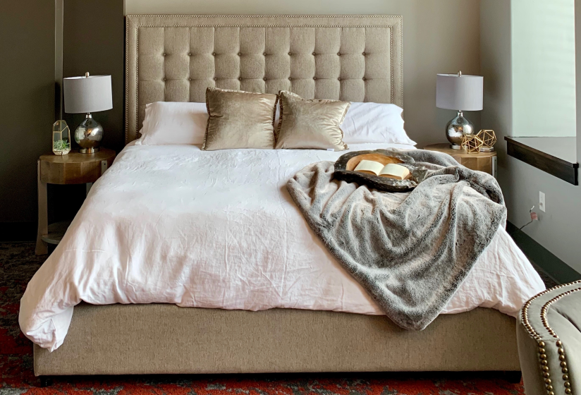 uphoslered bed home section